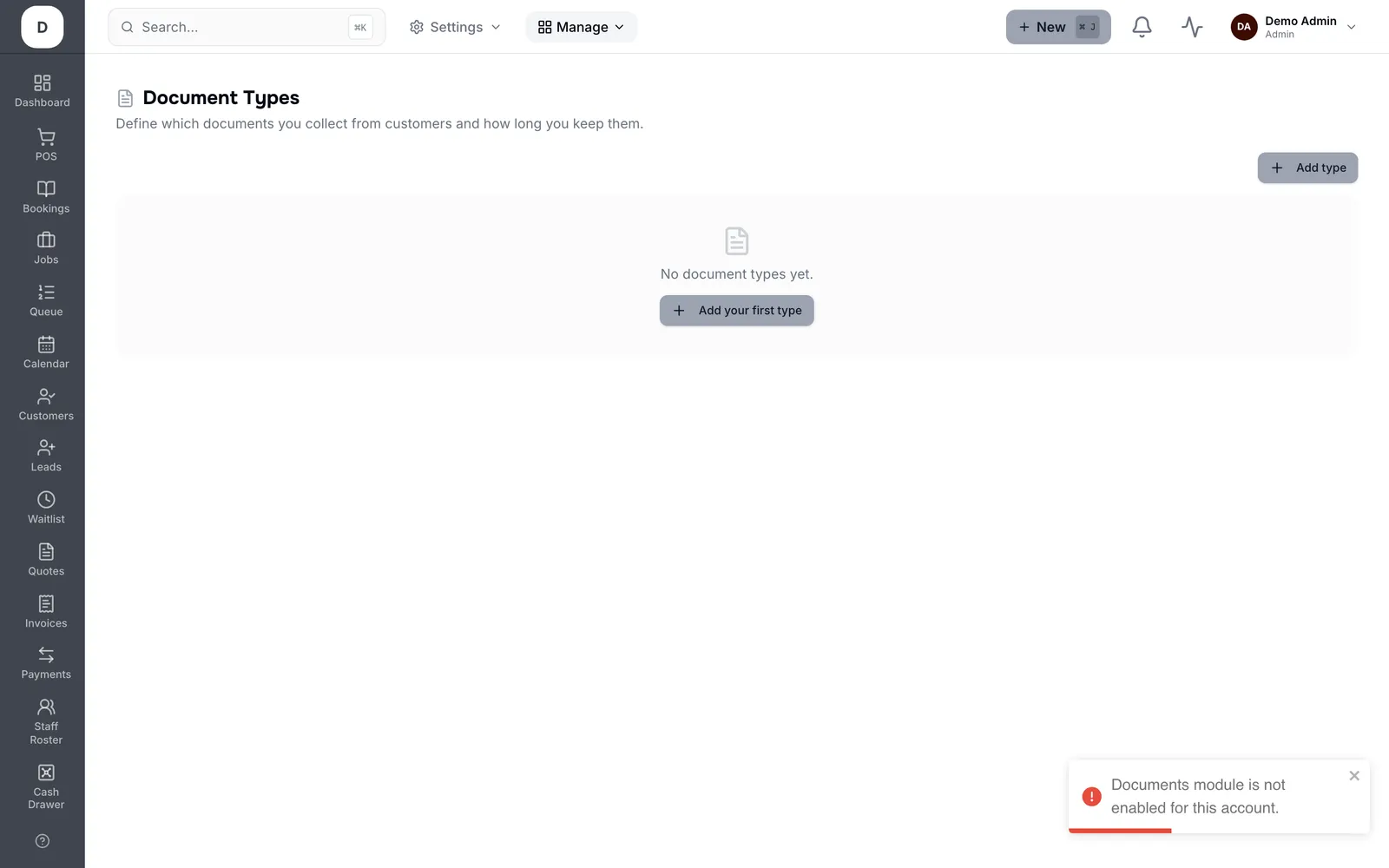 Document types and templates