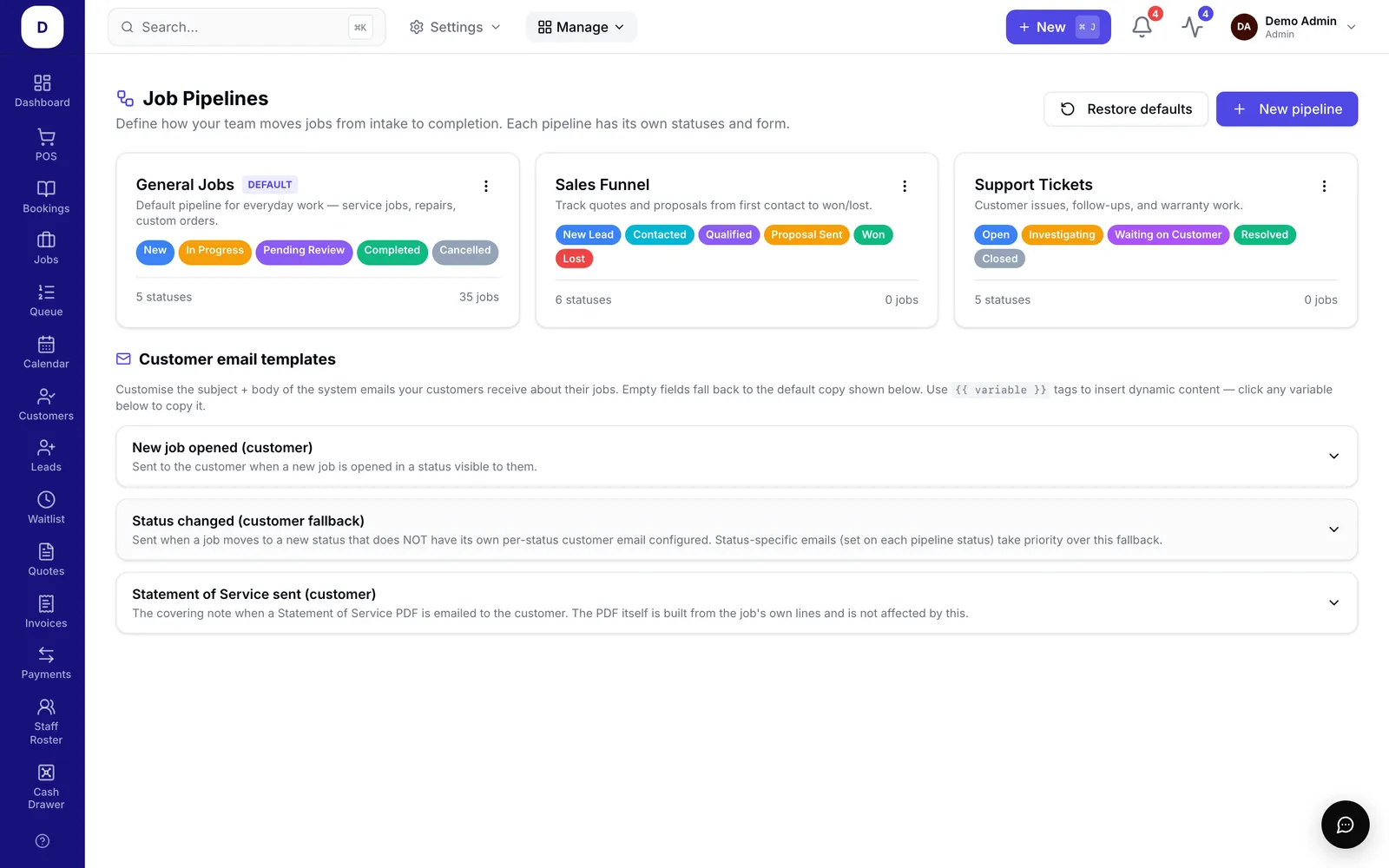 Designing job pipelines