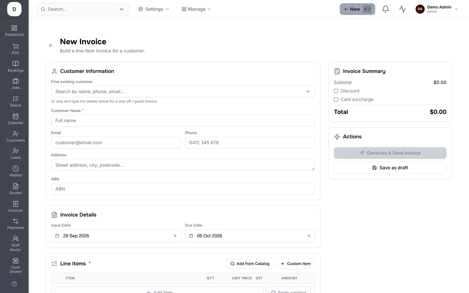 Build an invoice
