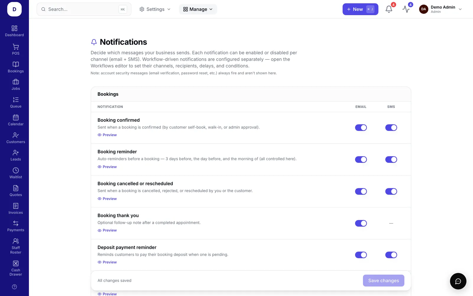 Notification settings