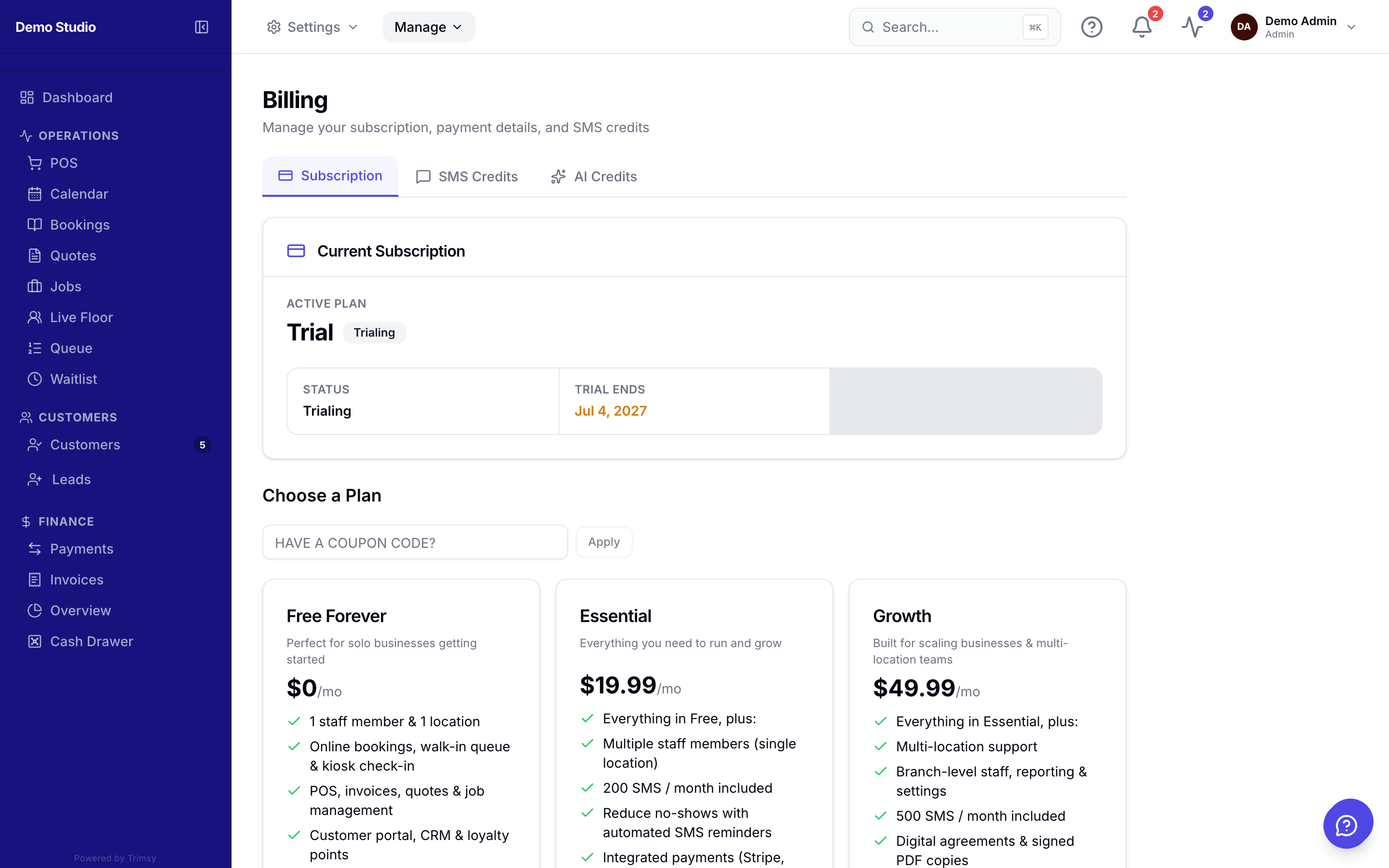 Your plan & billing