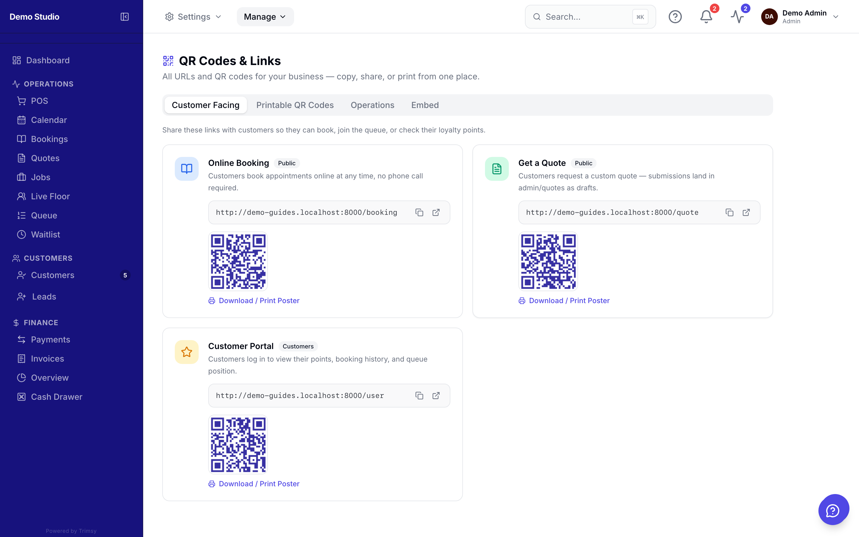 Share links, QR codes & embeds