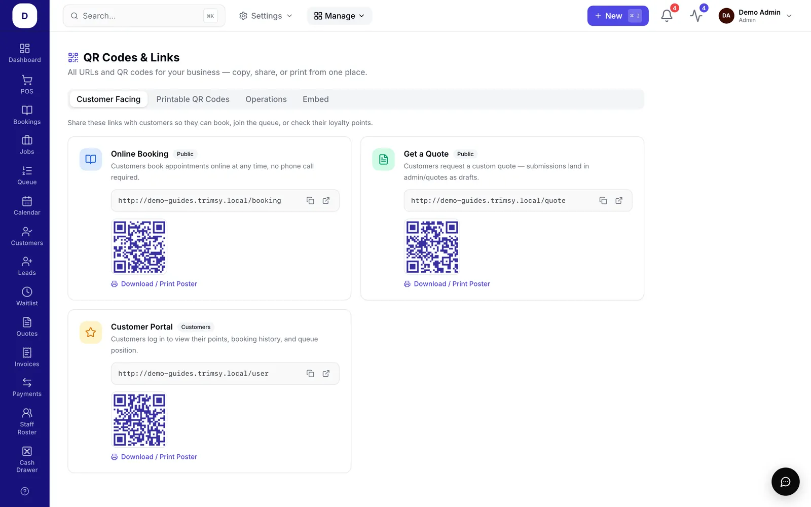 Share links, QR codes & embeds