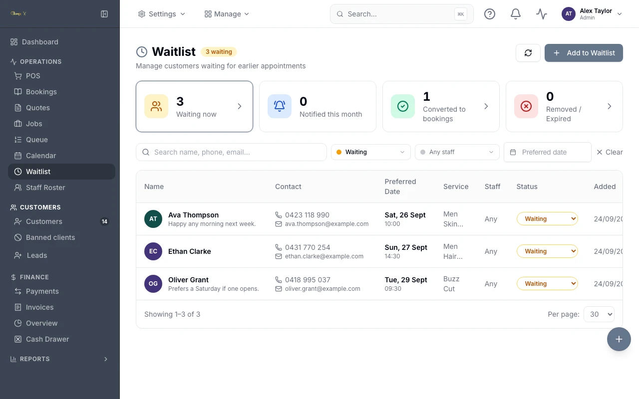 Waitlist in Trimsy